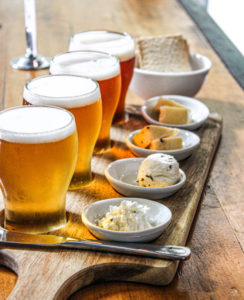 beer paddle and cheese