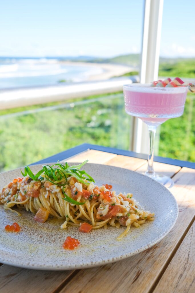 Dunes offers elevated ocean view dining overlooking Soldiers Beach NSW