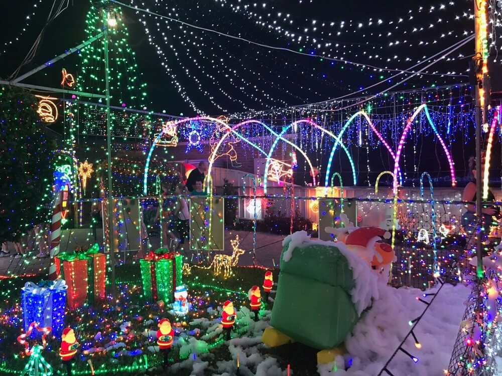 Christmas Lights in Watkin Avenue, Woy Woy, central Coast