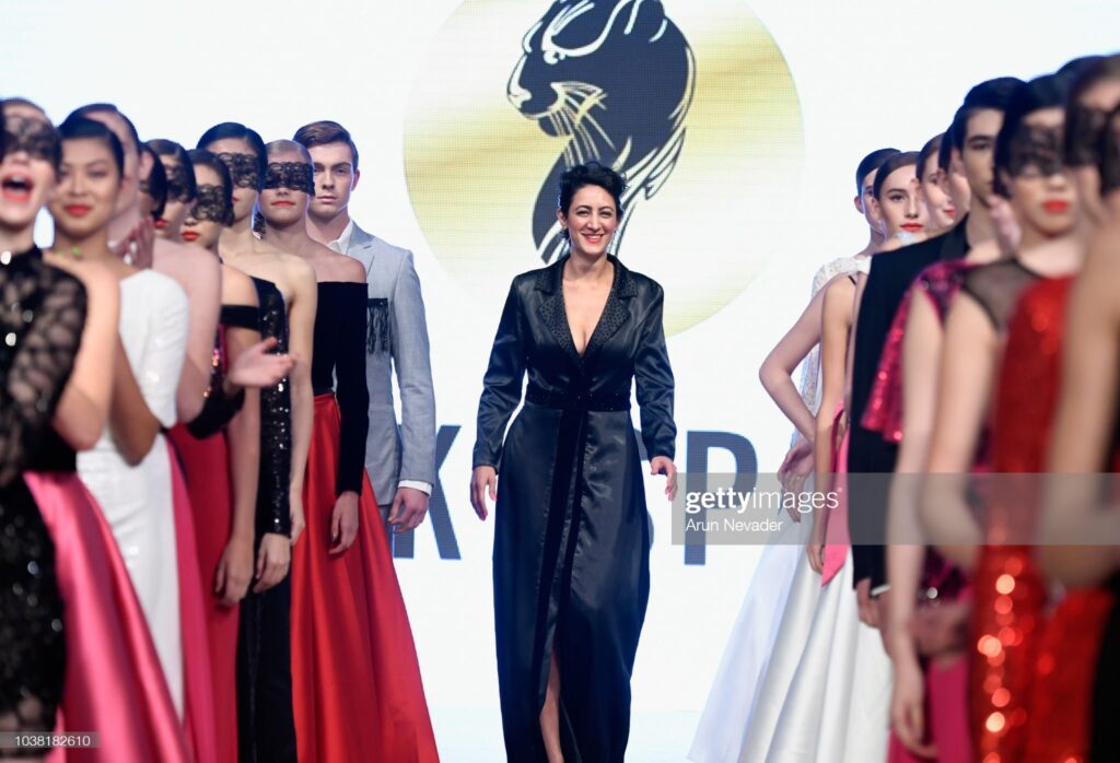 Designer Lena Kasparian walks the runway at Vancouver Fashion Week Spring/Summer 19 - Day 5 on September 21, 2018 in Vancouver, Canada. (Photo by Arun Nevader/Getty Images for VFW Management INC)