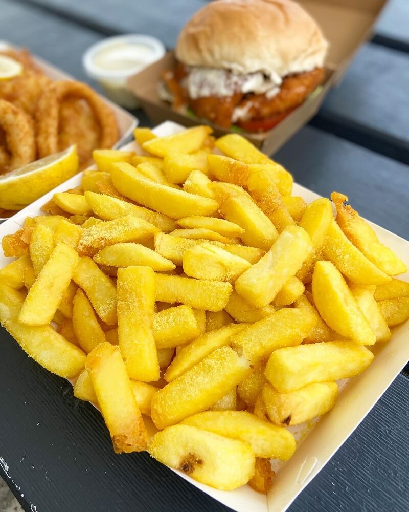 Anthony's Seafood and burgers hot chips