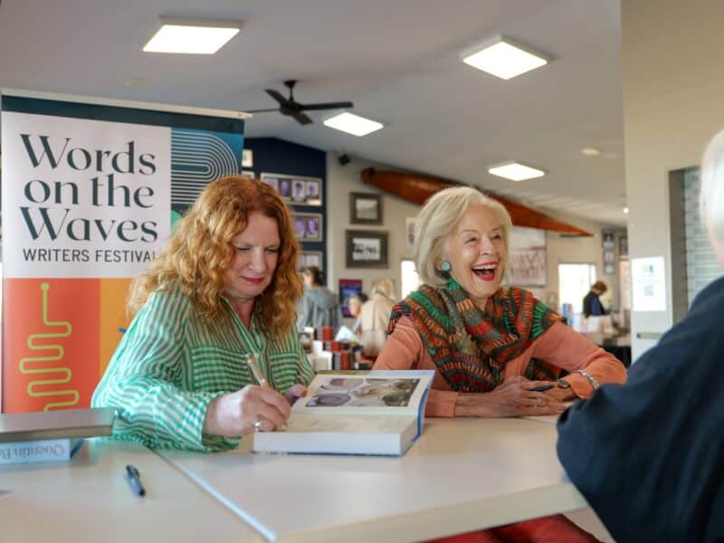 Dame Quentin Bryce in conversation with Juliet Rieden at Words on the Waves Writers Festival 2026. Image: Syl Marie Photography