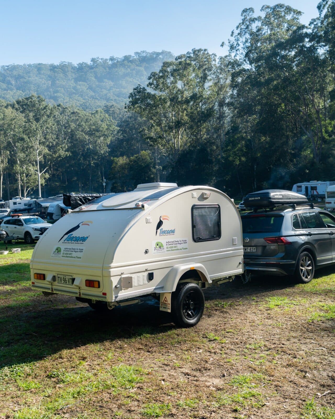 Shamrock Caravan Shop caravan parked at Glenworth Valley campsite