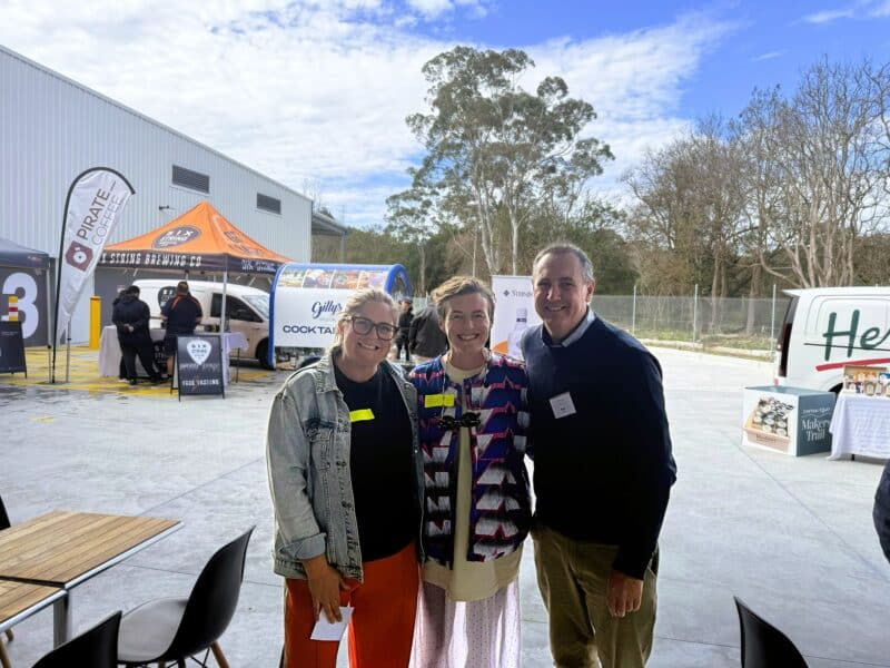 Tash and Nikki from Coasties with Ben from CCIC at the Ourimbah Food Hub